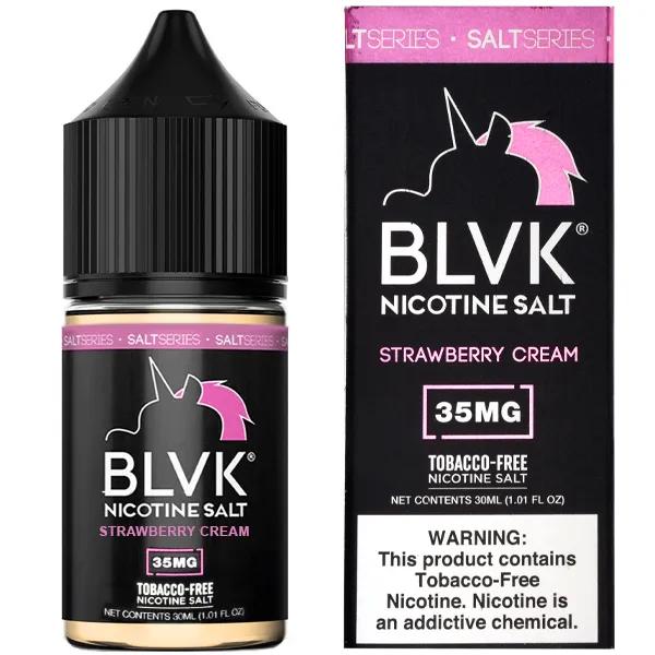 juice_vape_blvk_strawberry_cream_nic_salt_30ml_181_1_c2dbb855b5051bbaa6ebf3f2a830fa5c O Juice Vape - Blvk Strawberry Cream faz parte dos produtos da empresa BLVK , criada por quem entende do assunto, o líquido BLVK Unicorn é fabricado no sul da Califórnia, fundada em 2016 por Ray, Wilson e Kidd e se esforça para trazer aos clientes e usuários finais uma experiência de vaporização excepcional. Uma linha premium que traz produtos incríveis, agora na versão Salt Nicotine! Qual o sabor do Juice Vape - Blvk Strawberry Cream - Nic Salt? O juice pega o aroma e sabor de uma deliciosa fatia de shortcake de morango coberta com creme doce e pedaços de biscoito de graham. Especificações do Juice Vape - Blvk Strawberry Cream VG/PG: 50/50 Perfil do Juice: Juice importado dos Estados Unidos Uso Exclusivo para Pod System Tampão resistente à criança Formulação de sais de nicotina A elaboração dos sabores é feita com materiais de alta qualidade e possuem características próprias que as fazem únicas e proporcionam ótimas experiências aos usuários