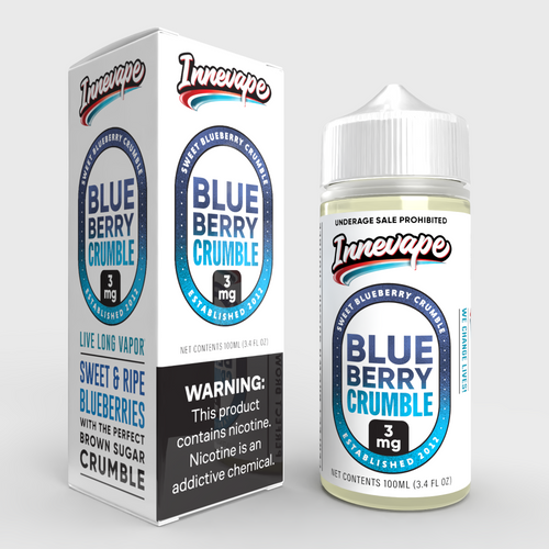 100ml_blueberry_crumble_yellow_liquid-BOX_AND_BOTTLE__72537 Innevape Blueberry Crumble 100ml - Imagem 1